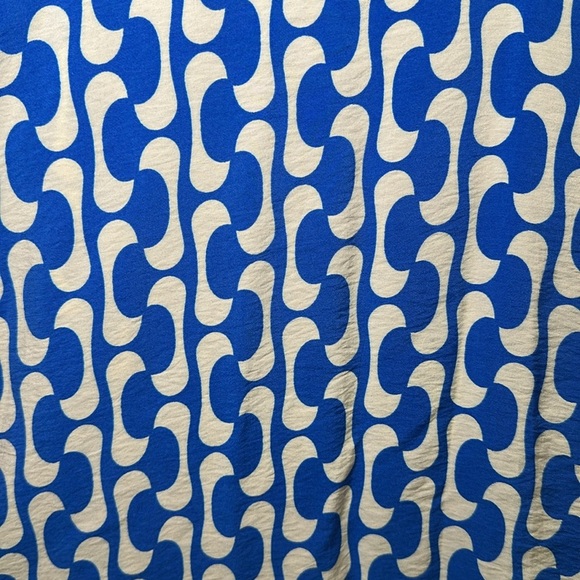 Zara Paula Ruffle Mini Dress Tunic Long Sleeve V Neck Blue White Size Small - Picture 5 of 8